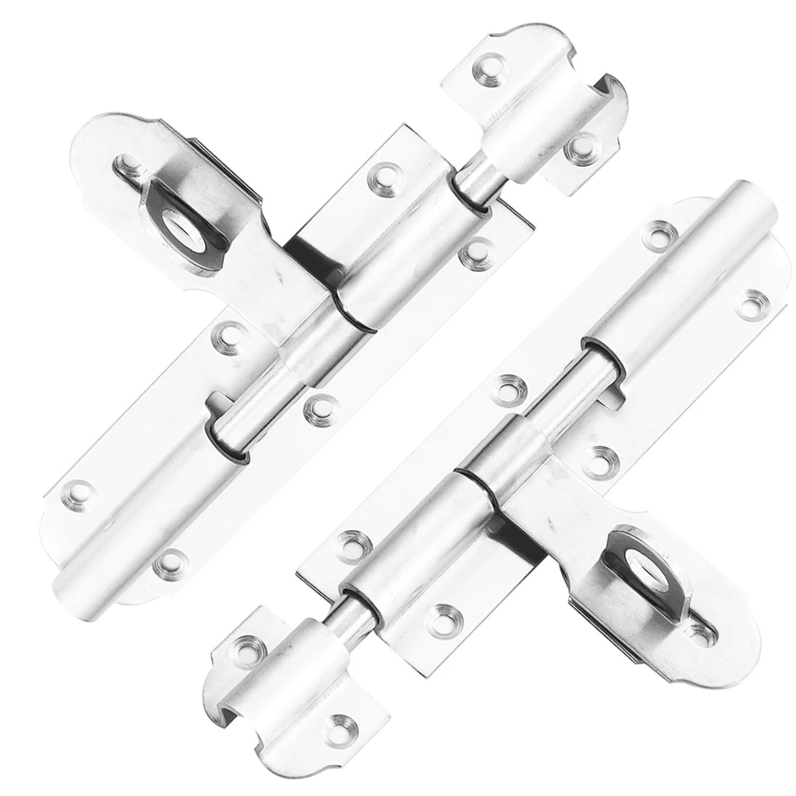 Boulons de porte robustes en acier inoxydable 8 pouces - Verrou à noyau solide (Lot de 2)