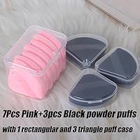 Vista 2 de Ocim 10 piezas de esponjas de polvo para polvo facial, esponja de belleza suave de terciopelo triangular, maquillaje prensado, esponjas aplicadoras