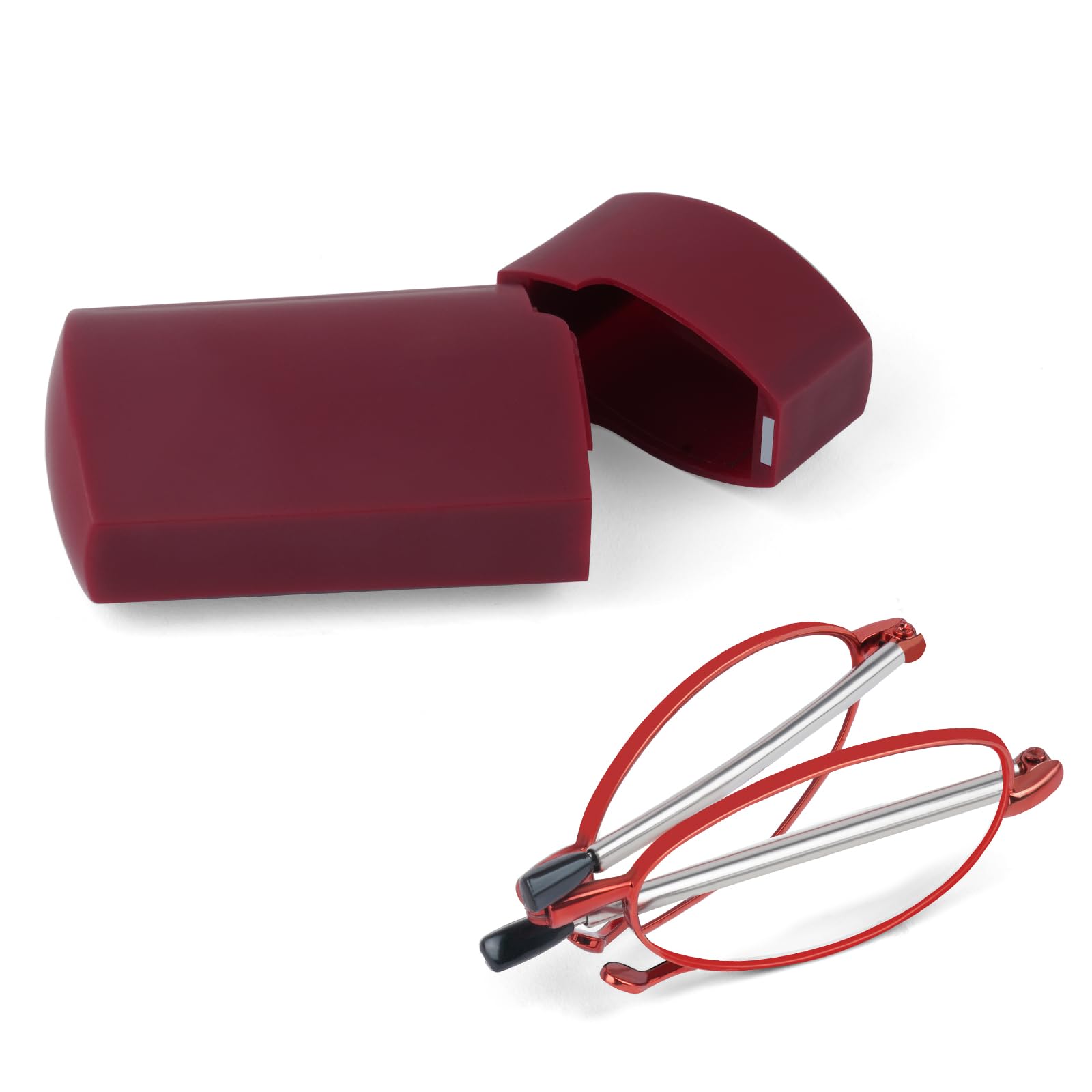 Foldable Reading Glasses Anti Blue Light Telescopic Temples with Portable Case Reading Glasses for Men Readers for Women