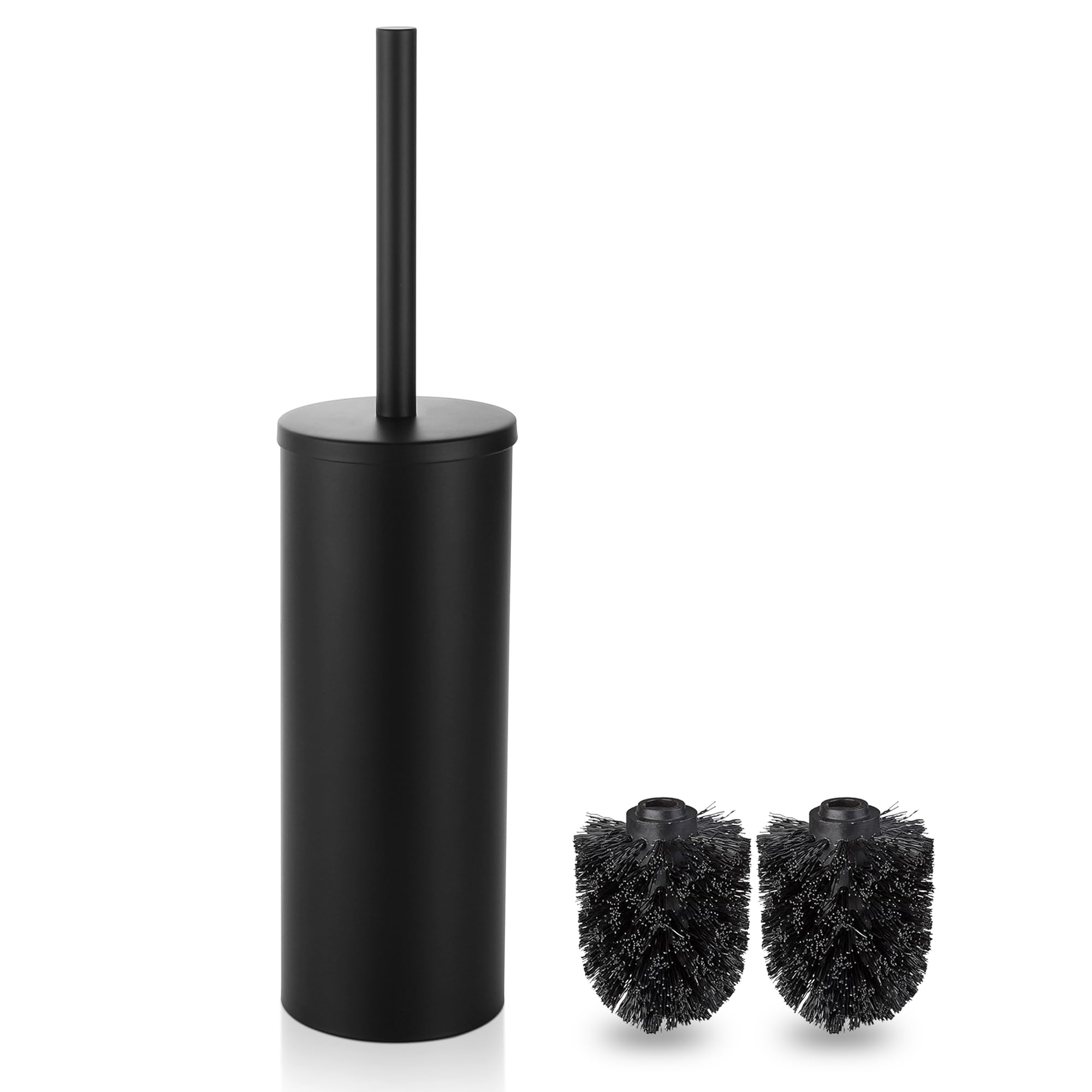 Brosse WC en acier inoxydable noir avec support élégant pour des toilettes modernes
