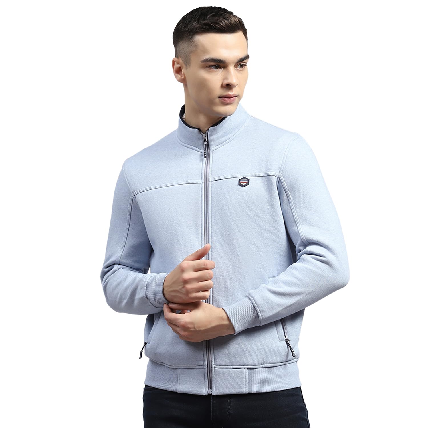 monte carlo Men's Full-Zip Sweatshirt |Solid Pattern | High Neck Warm Jacket | Zipper Pockets | Regular Fit Winter Wear for Men-picture-22