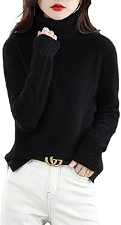 Sponsored Ad - XAWZL Women's Cashmere Long Sleeve Sweater 2025 Fall Winter Knit Turtleneck Pullover Warm Soft 100% Mink Wo...