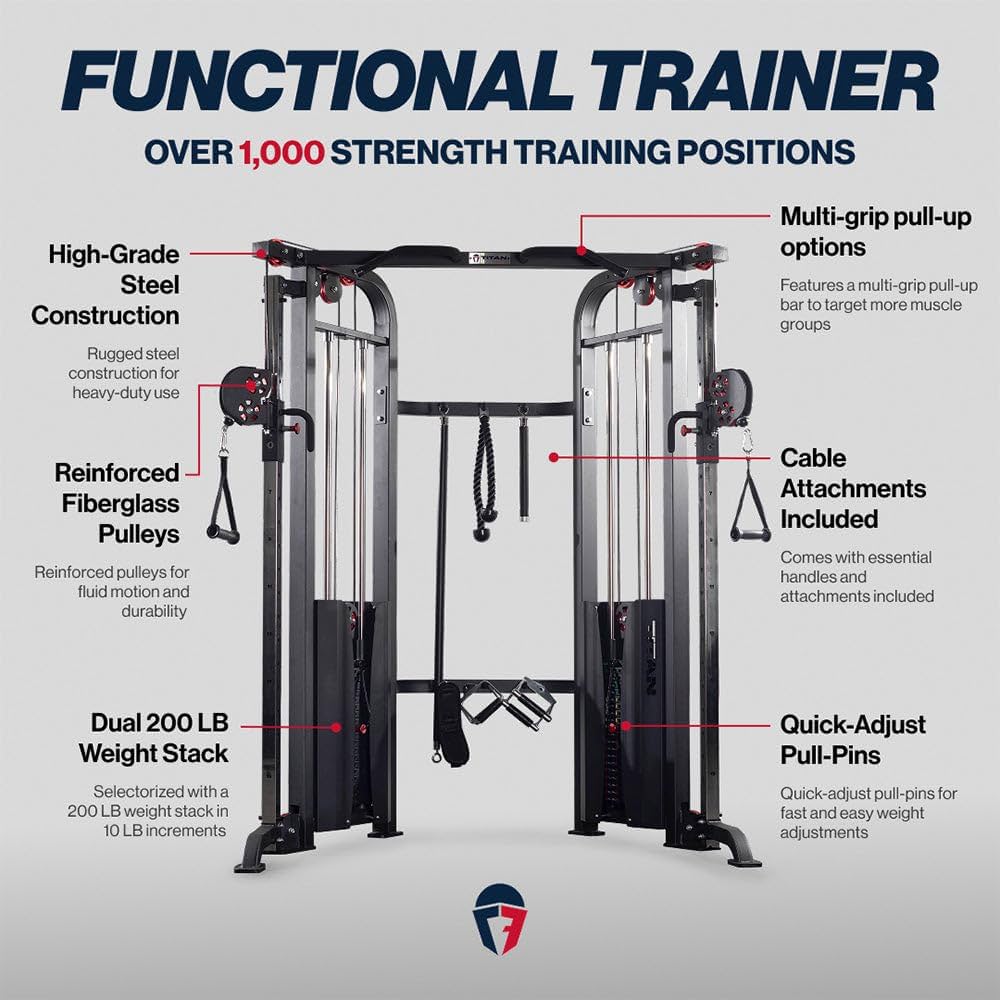 Amazon.co.jp: Titan Fitness 機能トレーナーケーブルクロス