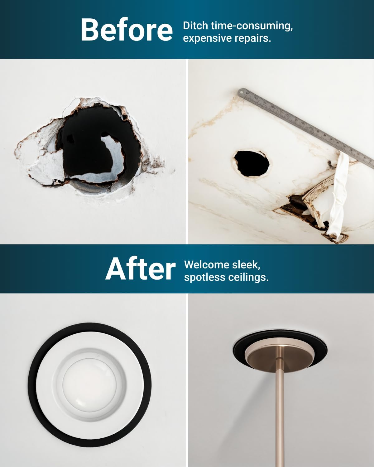 Sunco 48 Pack Goof Rings for 4 Inch Recessed Lights, Can Light Trim Rings Flush Mount, Black Matte Finish, Durable Plastic Design, Ultra Thin