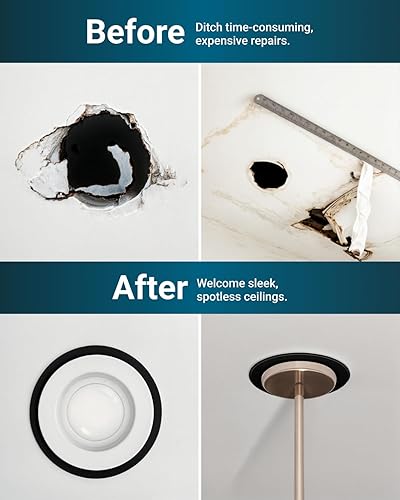 Miniatura 4 de Sunco Lighting Paquete de 12 anillos Goof para luces empotrables de 6 pulgadas, anillo negro para moldura de goof, diámetro exterior de 8.6