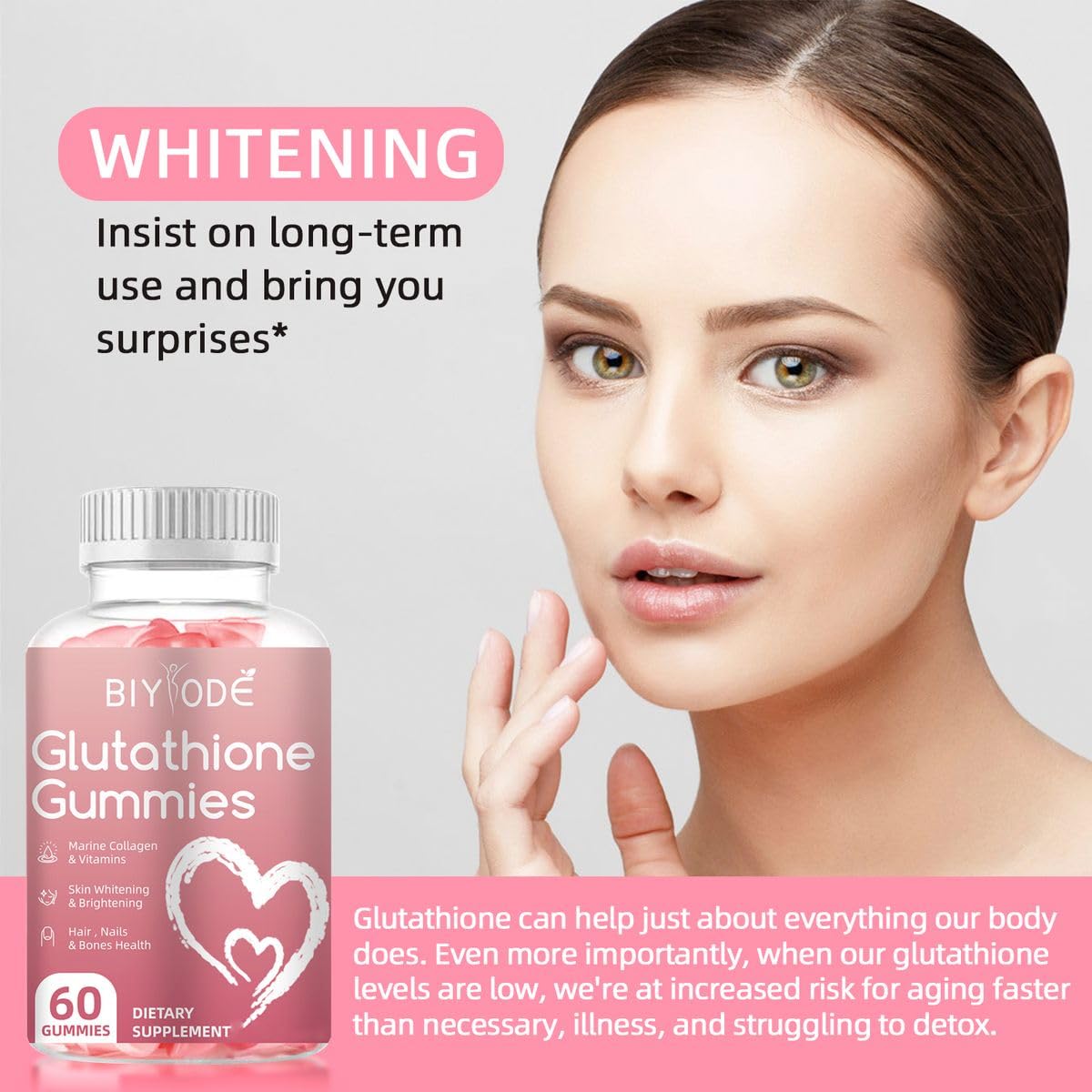 biyode glutathione gummies BIYODE Glutathione Gummies with Marine Collagen & Vitamins,Powerful antioxidants are combined with essential nutrients to nourish your skin, hair and nails.-60 gummies : Amazon.co.za: Health & Household