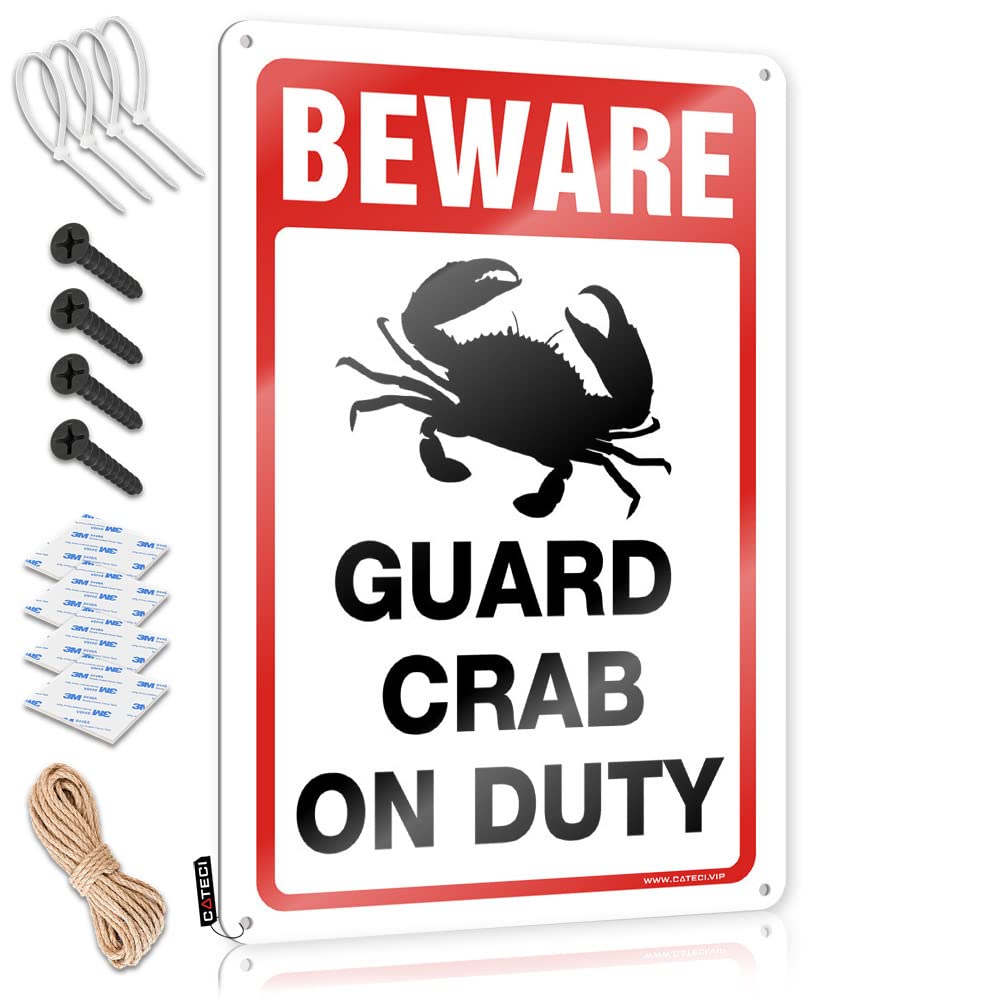 Home Decor Gifts Cool Wall Decor Rustic Soft Bath | Beware! Guard Crab On Duty Sleek Metal Wall Decor For Slow Home(30X40CM)
