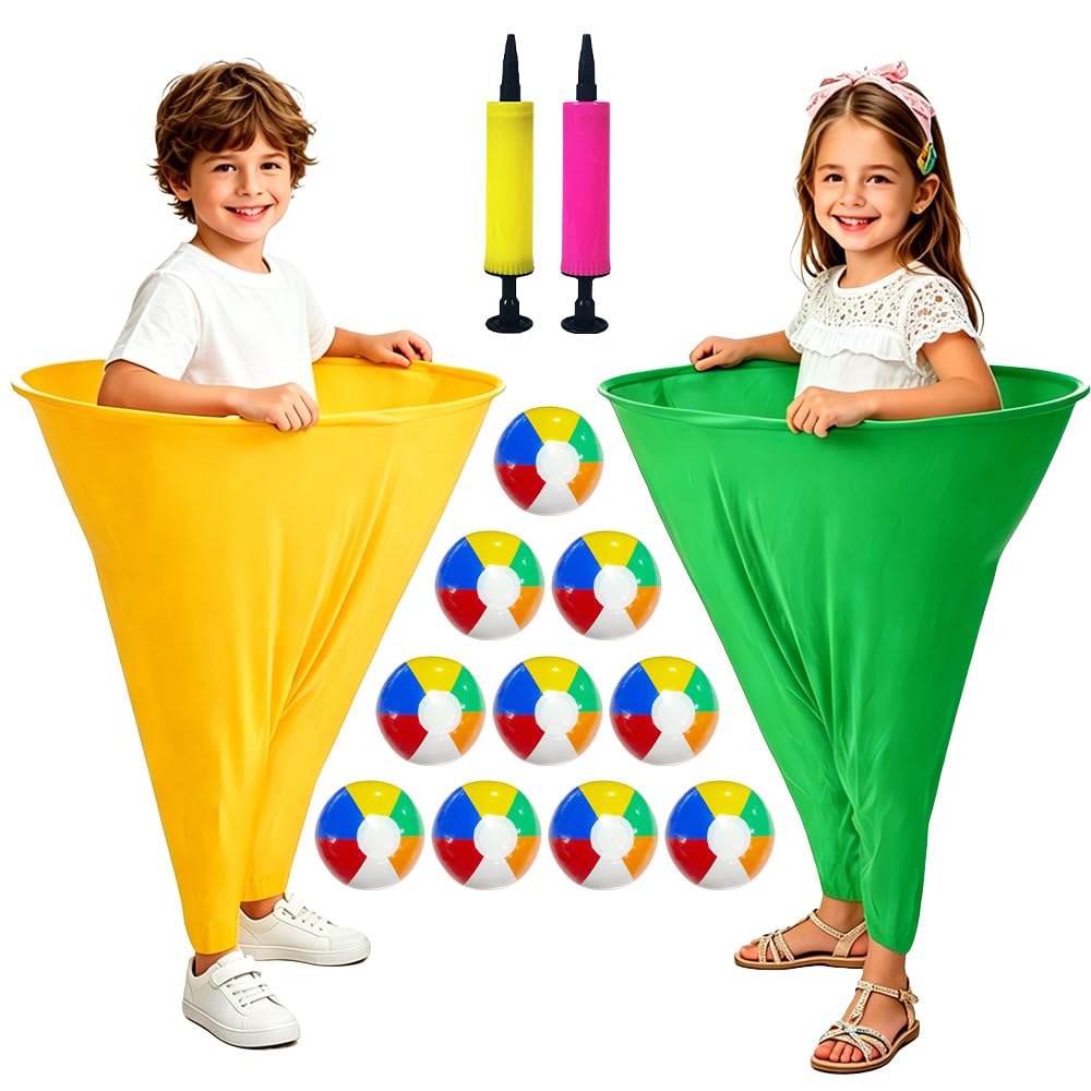 Wxeadu Granny Pants Yard Game, Granny Pants Game Set with 2 Big Granny Pants 10 Inflatable Balls and 2 Pump, Funny Grandma Pants Game, Granny Pant Outdoor Party Games for Adults, Family Reunion, 60x80