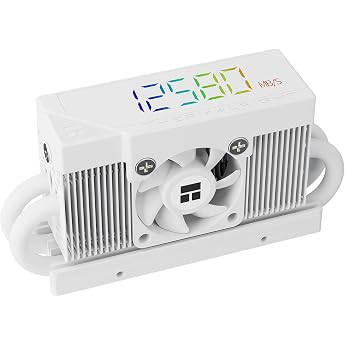 Thermalright TR HR10 2280 PRO Digital White-Precision Solid-State Drive Temperature Monitoring 2280 SSD Cooler Built-in ARGB Digital Display and Smart PWM Fan Control up to 6500 RPM White