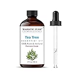 Majestic Pure Essential Oil with Glass Dropper - 100% Pure and Natural - Essential Oils for Diffuser, Aromatherapy, Soap and Candle Making, Tea Tree Essential Oil, Tea Tree Oil, 2 Fl Oz