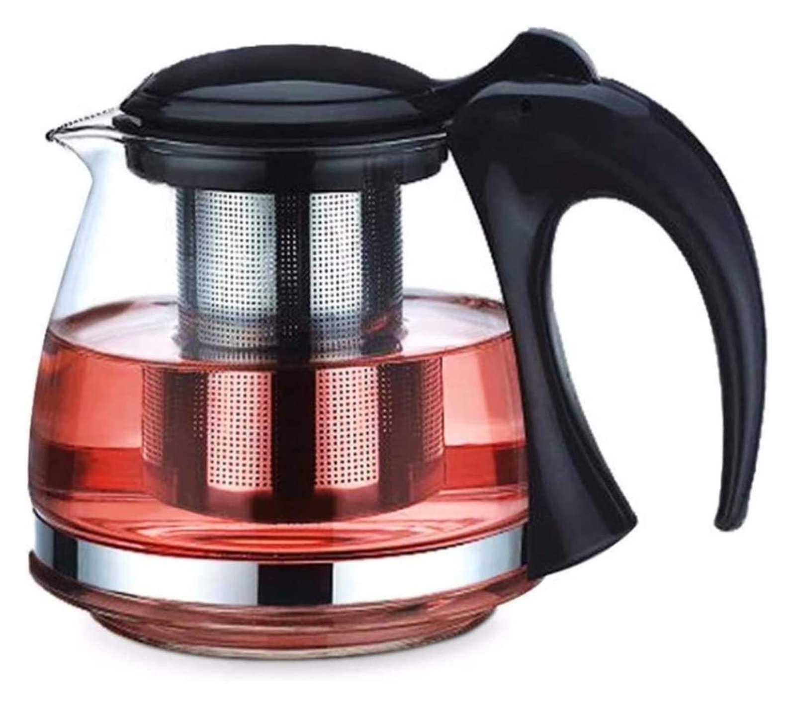 Tetera Tetera Tetera de Hierro Fundido Tetera de Vidrio Transparente con infusor de Acero Inoxidable 304 Colador y Tapa para té Suelto para té y café (1200ML) Accesorios para té