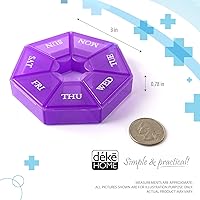 Vista 2 de Pastillero portátil de 7 caras, planificador de medicamentos, estuche pequeño (contenedor semanal de siete días) para medicamentos, cajas de soporte