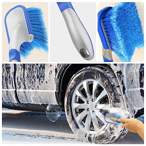 Didilor Car Cleaning Kit 12PCS Car Detailing Kit Wheel Cleaning Brush Tyre Brush Wire Brush Exterior and Interior car washing set for Car Motorcycle Bike Cleaning Wheels, Engine, Emblems, Air Vents - Image 3