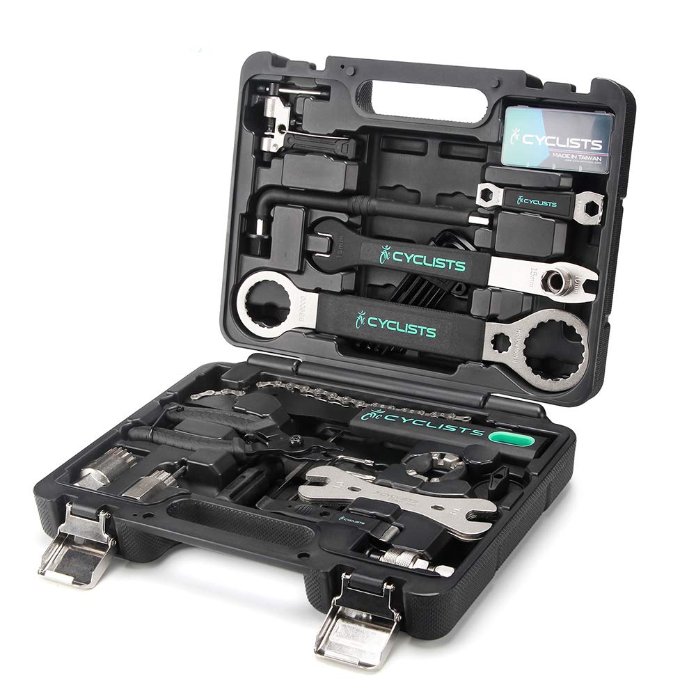 Kit de Herramientas de Reparación de Bicicletas Multifuncionales Todos los Tipos de Bicic Caja con Caja de Plástico Equipo Esencial de Reparación y Mantenimiento de Bicic Universales
