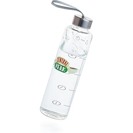Nostalgic Friends TV Series Engraved Motivational Time Markers 550ml Glass Water Bottle