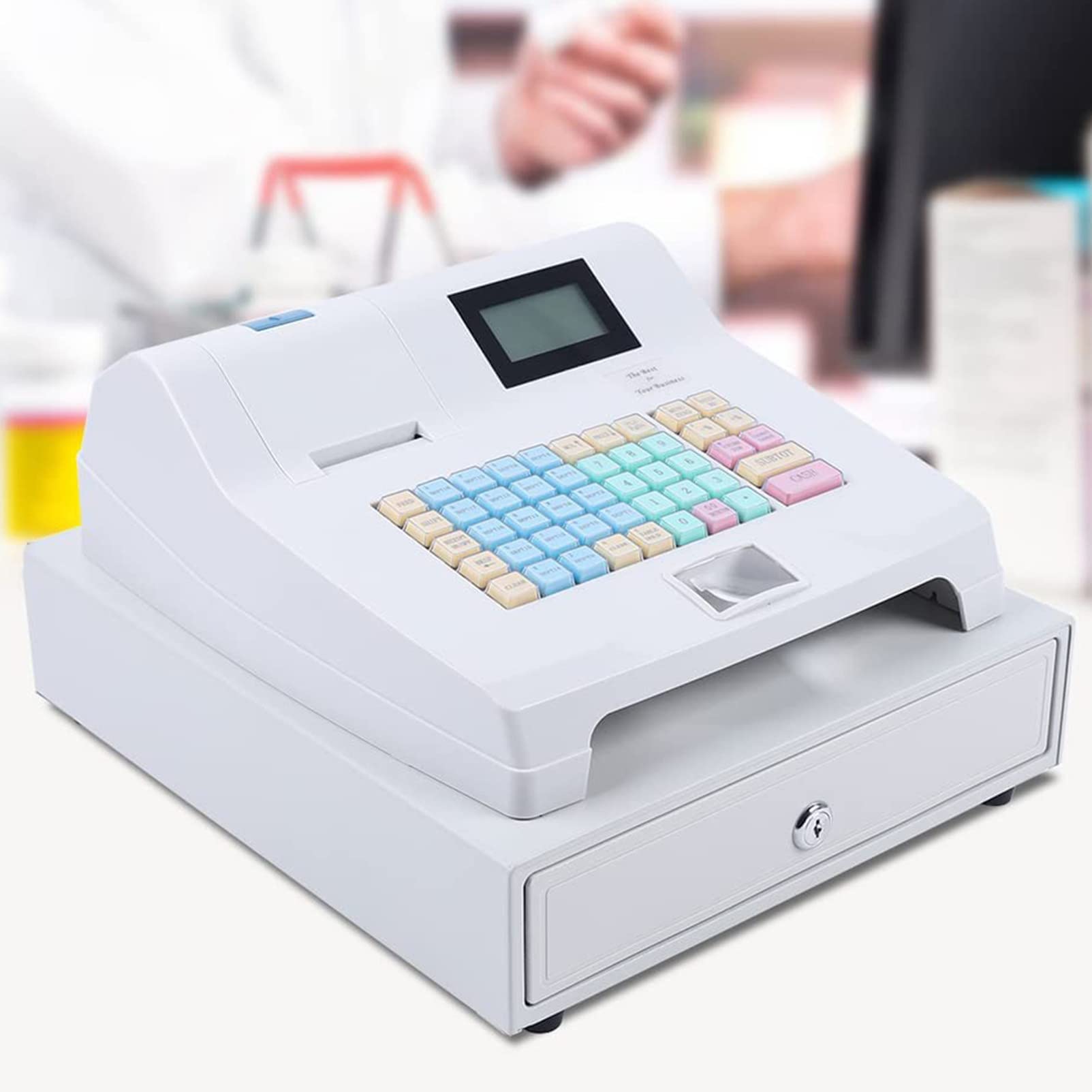 Kasa fiskalna — Kasa Elektroniczna, Wyjmowana Taca na Pieniądze i Drukarka Termiczna, 48 Klawiszy, 8-cyfrowy Wyświetlacz LED Wielofunkcyjna Kasa Fiskalna