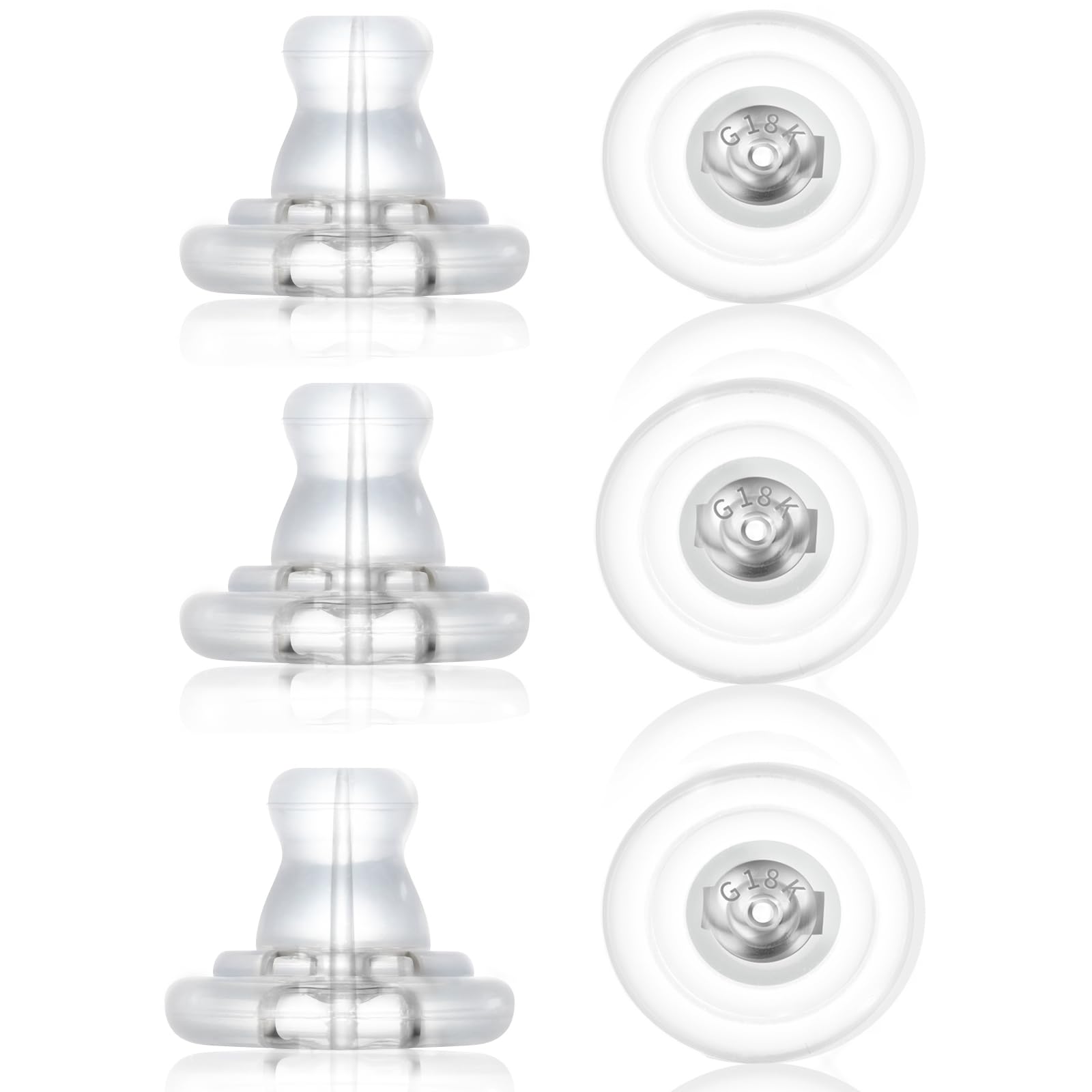 Earring Backs Replacements,18K Gold Silicone Earring Backs for Droopy Ears
