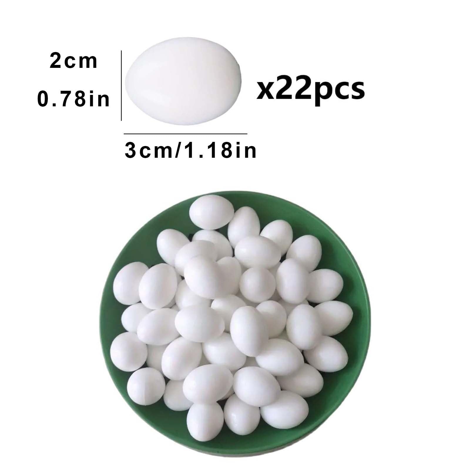 Huevos de paloma falsos 22pcs plásticos simulados artificiales blancos