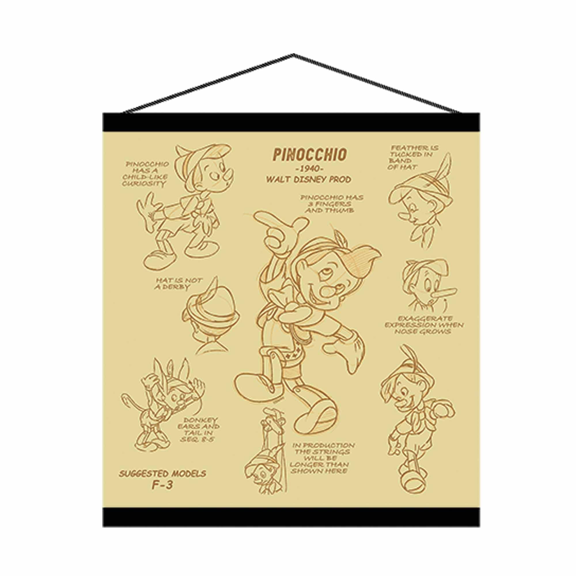 Disney Pinocchio Hanging Canvas Wall Art - Nostalgic Pinocchio Wall Decor for Movie Room or Play Room