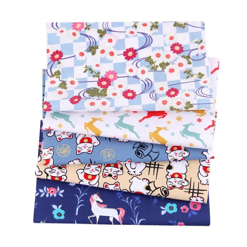 CraftsFabrics 5pcs Japanese Fat Quarters (Col 17)