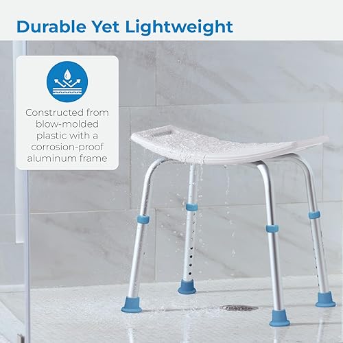 Miniatura 6 de Silla AquaSense antideslizante de tina y ducha con asiento ajustable, color blanco