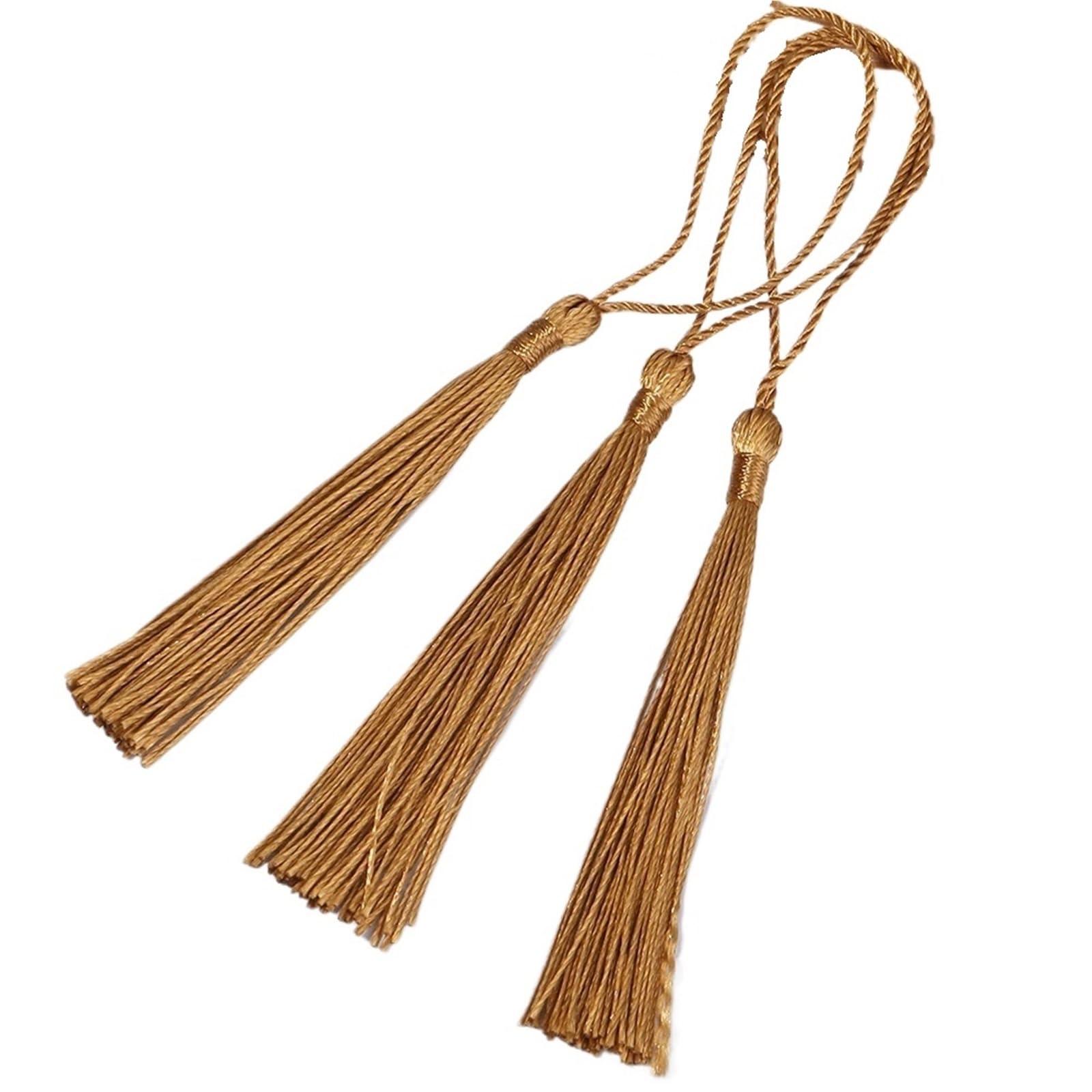 Mini Tassels 200Pcs 13cm/5Inch Silky Floss Bookmark Tassels Hanging Spike Rope Crafts For Bookmark Making DIY Craft Accessory for Crafts(Khaki,300pcs)
