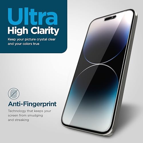 Miniatura 5 de Case-Mate Protector de pantalla para iPhone 14 Pro de 6.1 pulgadas, vidrio templado antiarañazos con protección contra roturas, película de vidrio