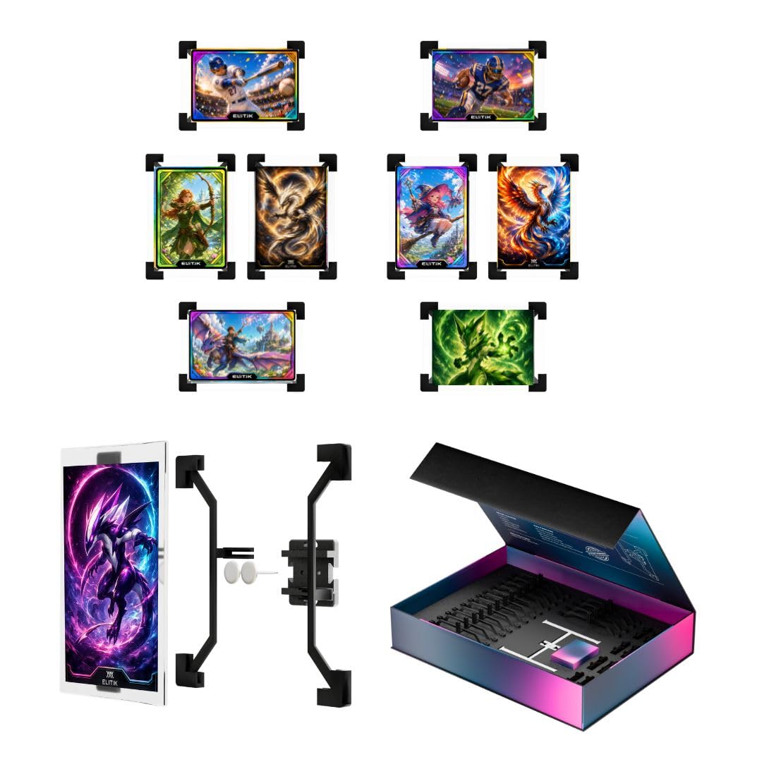 Top Loader Display Kit mit Pinnnadeln - Sammelkarten-Wanddisplay für 3x4 Toploader - Sportkarten-Displayhalter - Baseball, Basketball, Fußball & TCG Card Organizer
