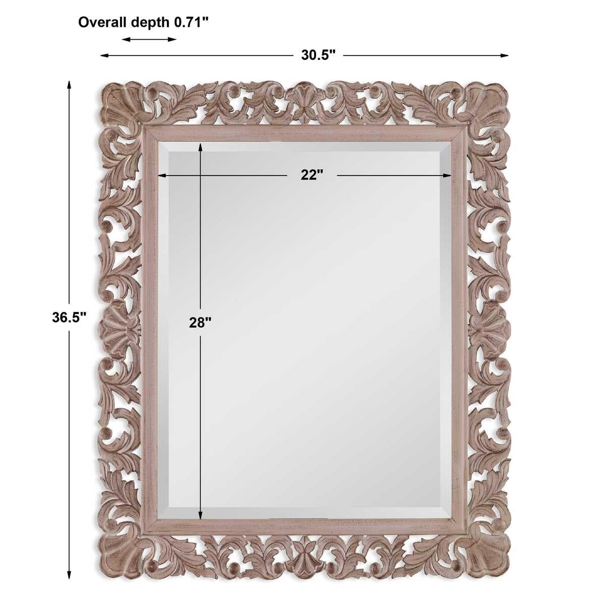 Amazon.com: Haus Appeal Kenji 37x31 Mirror | Specialty Natural