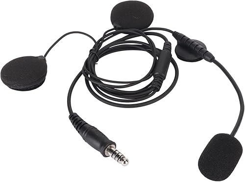Emoshayoga Auricular para casco de motocicleta, transmisión estable de 0.276 in. Enchufe de radio bidireccional, micrófono, sonido claro, a prueba