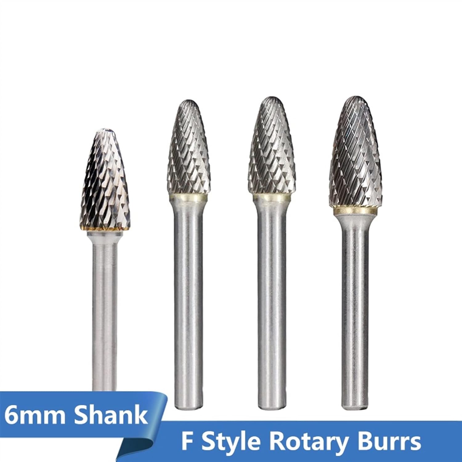 Rotary Files 6mm Shank Double Cut Rotary Burrs F Style Carbide Burrs for Rotary Wood Carving Milling 1Pcs (Color : 6mmx20x10)