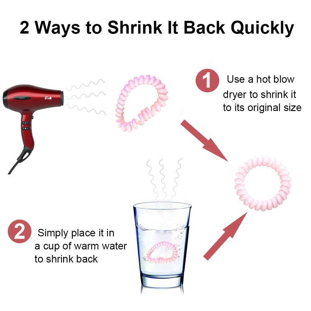 Spiral Hair Ties,DeaLott 30Pcs No Crease Hair Ties,Candy Color Phone Cord Hair Ties Coils,Spiral Bracelets,Elastic Coil Hair Ties Ponytail Holders Hair Accessories for Women Girls All Hair Styles : Beauty & Personal Care