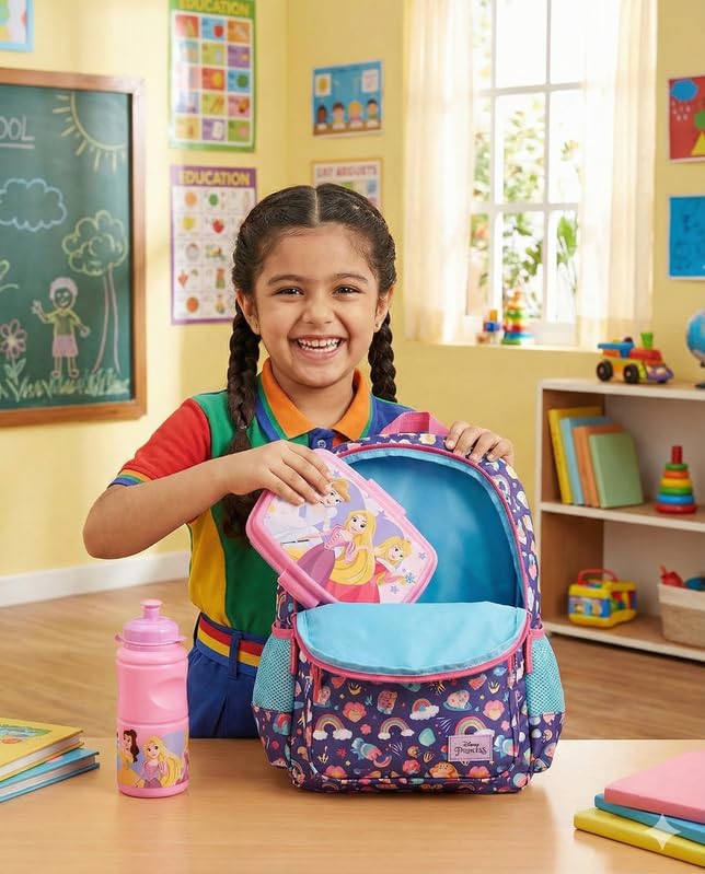 Image of STRIDERS Disney Princess 2-Piece Lunch Box & Bottle Gift Set | Insulated & Leakproof | Ideal for School, Travel & Picnics | Fun & Practical Meal Solution for Kids