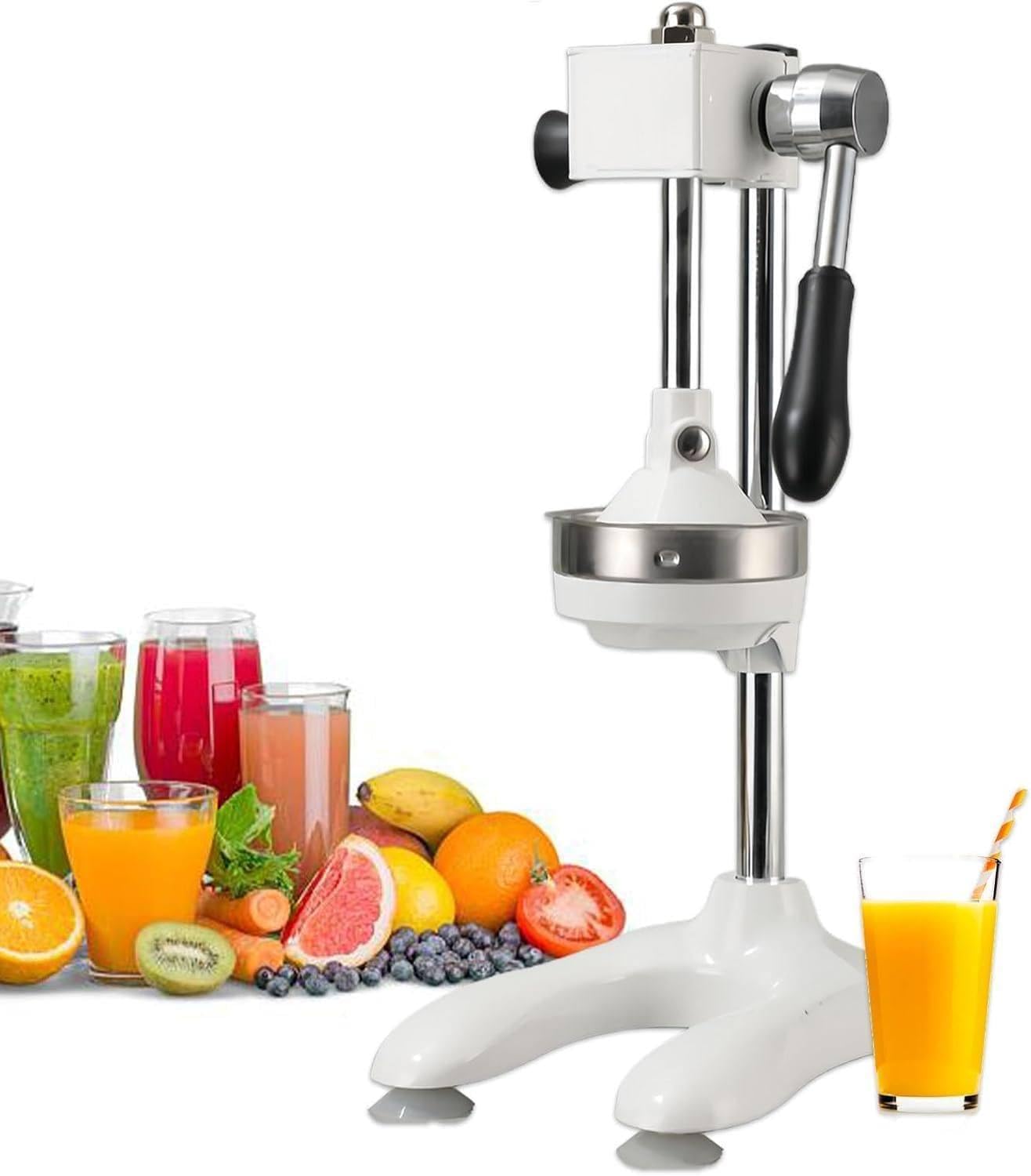 WIANQIAN Professional Manual Lemon Squeezer, Citrus Press Manual Juicer, Stainless Steel Manual Press Juicer, High Yield, No Electricity, Easy To Use, For Orange, Lemon, Lime & Pomegranate White