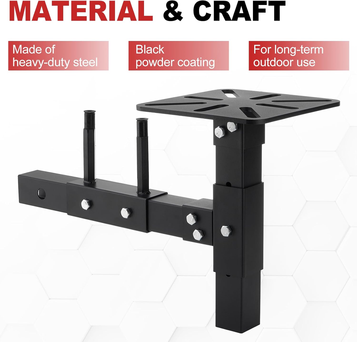 Hitch Mount Vise Plate Holder Bracket for Truck Trailer Universal Fits 2" x 2" Receiver Portable Bench Grinder Vise Stand Adjustable Height