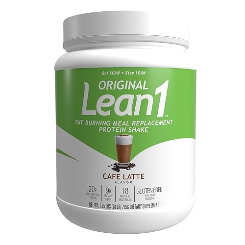Lean1 Nutrition53 - Batido de proteína de reemplazo de comida quemadora de grasa, 15 tinas, sabor Cafe Latte disponible en Yaxa Colombia