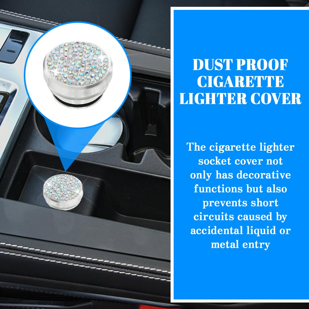 Bling Crystal – Tappo Antipolvere Per Presa Accendisigari Auto 12V – In Alluminio Con Strass, Colore Bianco - 4