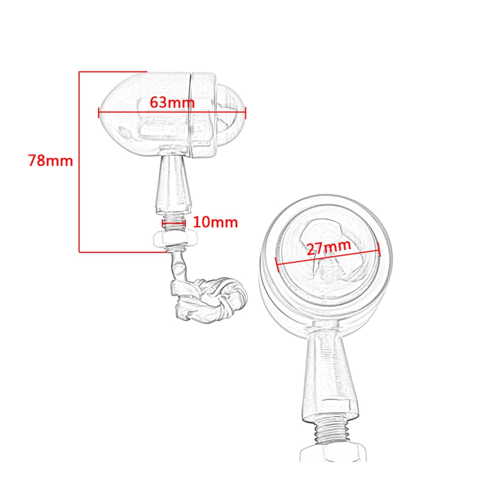 Indicateurs De Virage De Moto Moto Universelle 12V Noir Clignotant Indicateur Lumière Ambre Accessoires