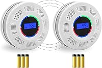 Vista 9 de Detector de monóxido de carbono de humo interconectado inalámbrico, funciona con pilas, combinación interconectada de humo y monóxido de carbono