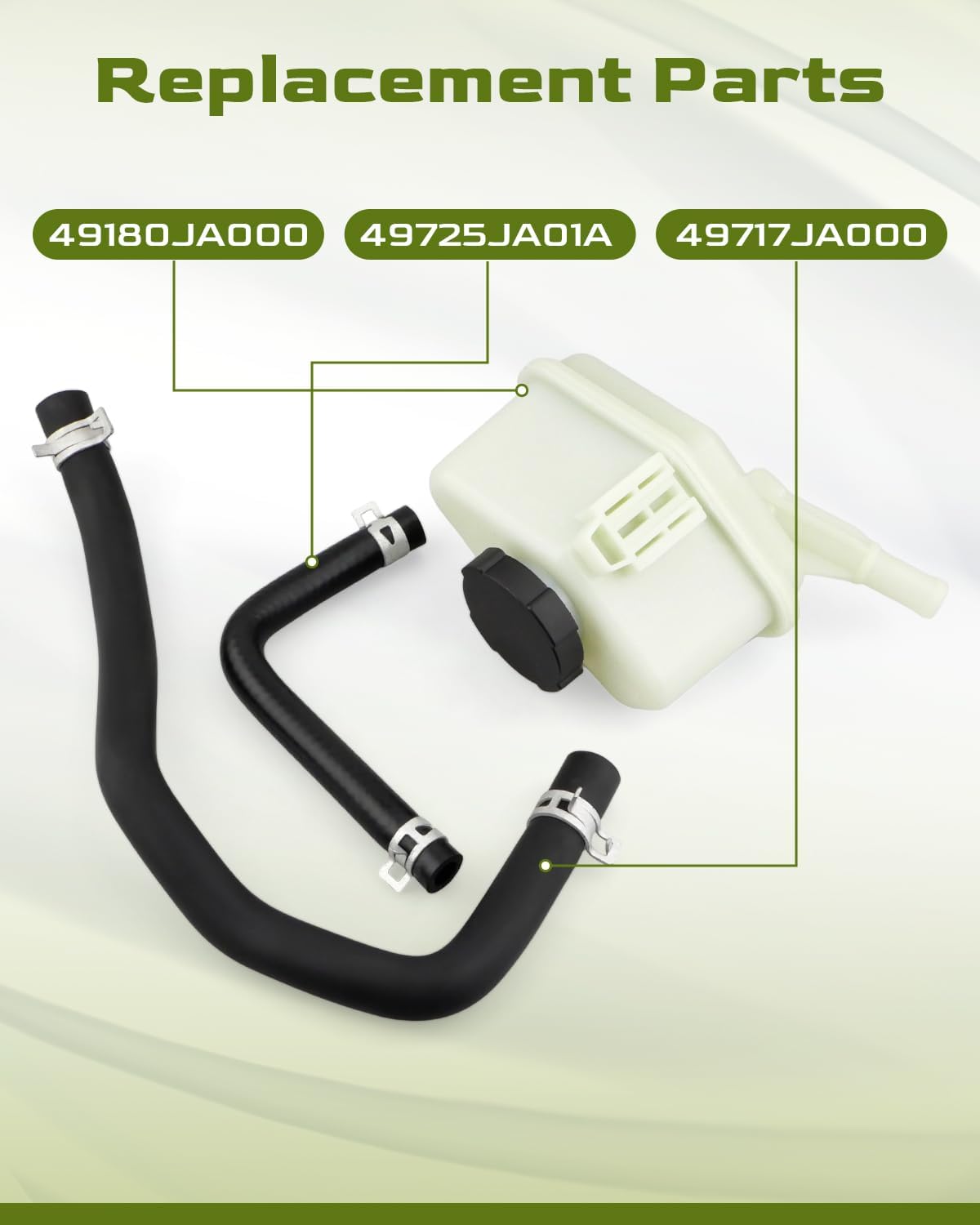 49180JA000 Power Steering Reservoir Tank and Hose Set Fit for Nissan Altima 2.5L L4 2007-2013, 49725JA01A 49717JA000