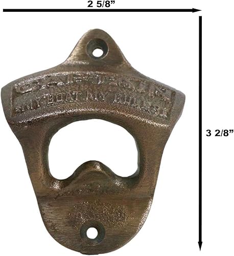 Ebros Gift Paquete de 2 abrebotellas de pared de cerveza de soda vintage de hierro fundido con diseño rústico Captain My Boat My Boat My Rules de