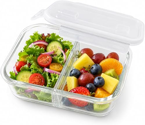 Glass Lunch Box with 2 Compartments 700ml