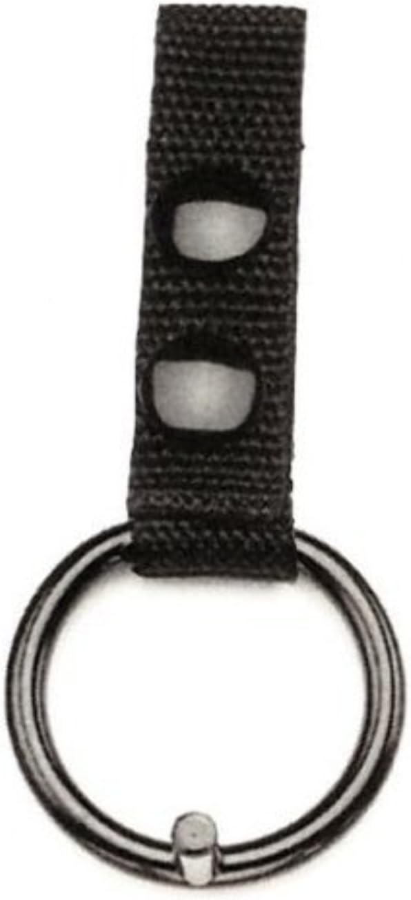 POLICE NYLON WEB NIGHT STICK BATON RING HOLDER FOR DUTY BELT WITH 2 BLACK SNAPS & POST FOR DEFENDER STYLE BATONS