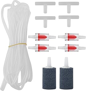 Aquarium Tubing Airline Tubing Aquarium Airline Tubing Accessories,Plastic Airline Tubing Safe Aquarium Air Pump Fittings Kit with Check Valves for Fish Tanks