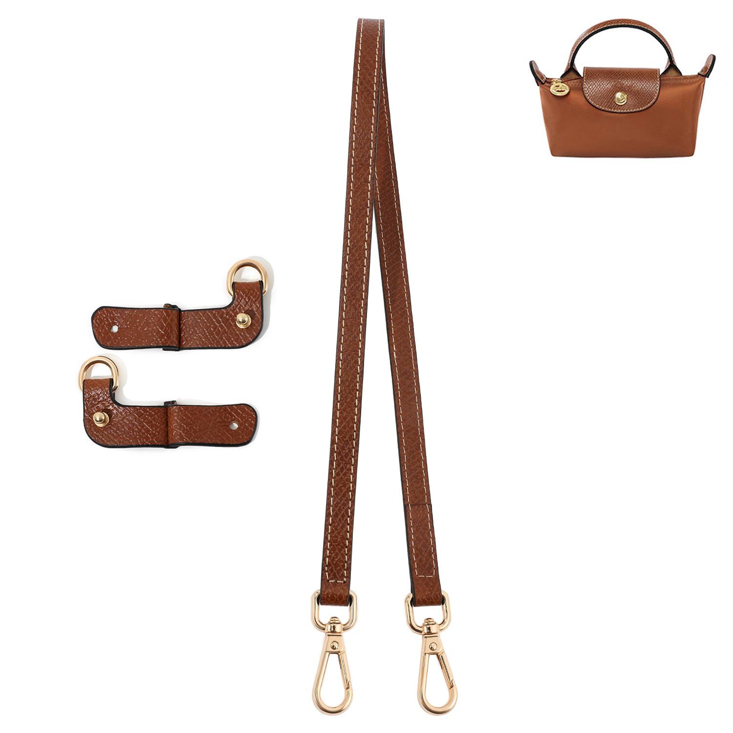 Purse Strap Leather Purse Crossbody Adjustable Shoulder Strap for Suitable for Long Champ Handbags