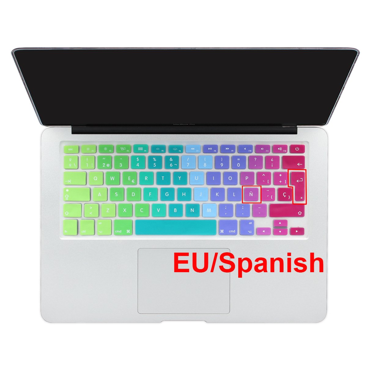 batianda español ESP Nueva Ombre Color Protector de Pantalla Resistente al Agua de Silicona para Teclado de MacBook Air Mac de 13 "Pro 13" 15 "17" (con o sin Pantalla Retina)