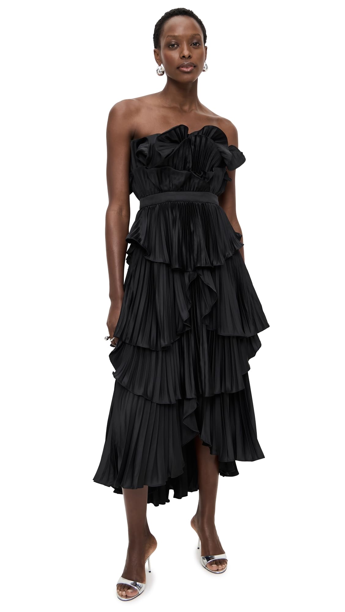 Amur Womens Judah Scallop Pleated Dress