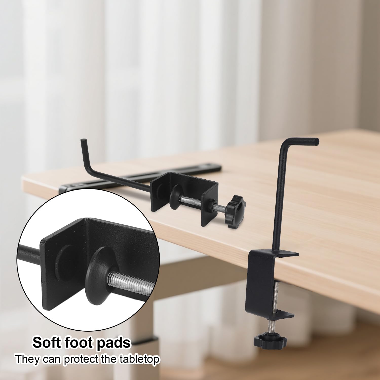 Craft Paper Roll Holder for Tabletop Mount, Adjustable Clamp-On Kraft Paper Roll Dispenser Carbon Steel Storage Rack for Art Painting Wrapping and Craft Workbench (Black) - Image 4