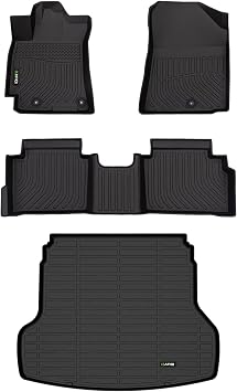 Floor Mats & Cargo Liner Custom Set for 2019-2023 Kia Forte All Weather Protection TPE Full Set Automotive Floor Liners Accessories - Black