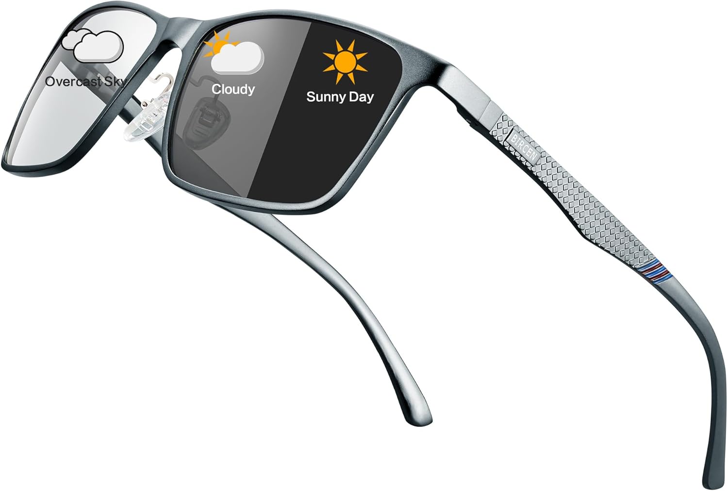 BIRCEN Polarized Mens Sunglasses for Driving: UV Protection Al-Mg Metal Sunglasses Lightweight Shades for Fishing Travel Golf